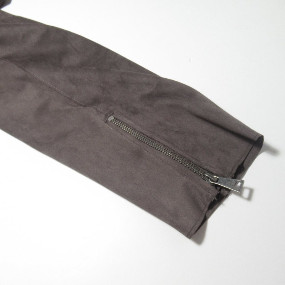 Anthropologie Hutch Vegan Faux Suede Moto Jacket Brown Gray - XL - Picture 9 of 12
